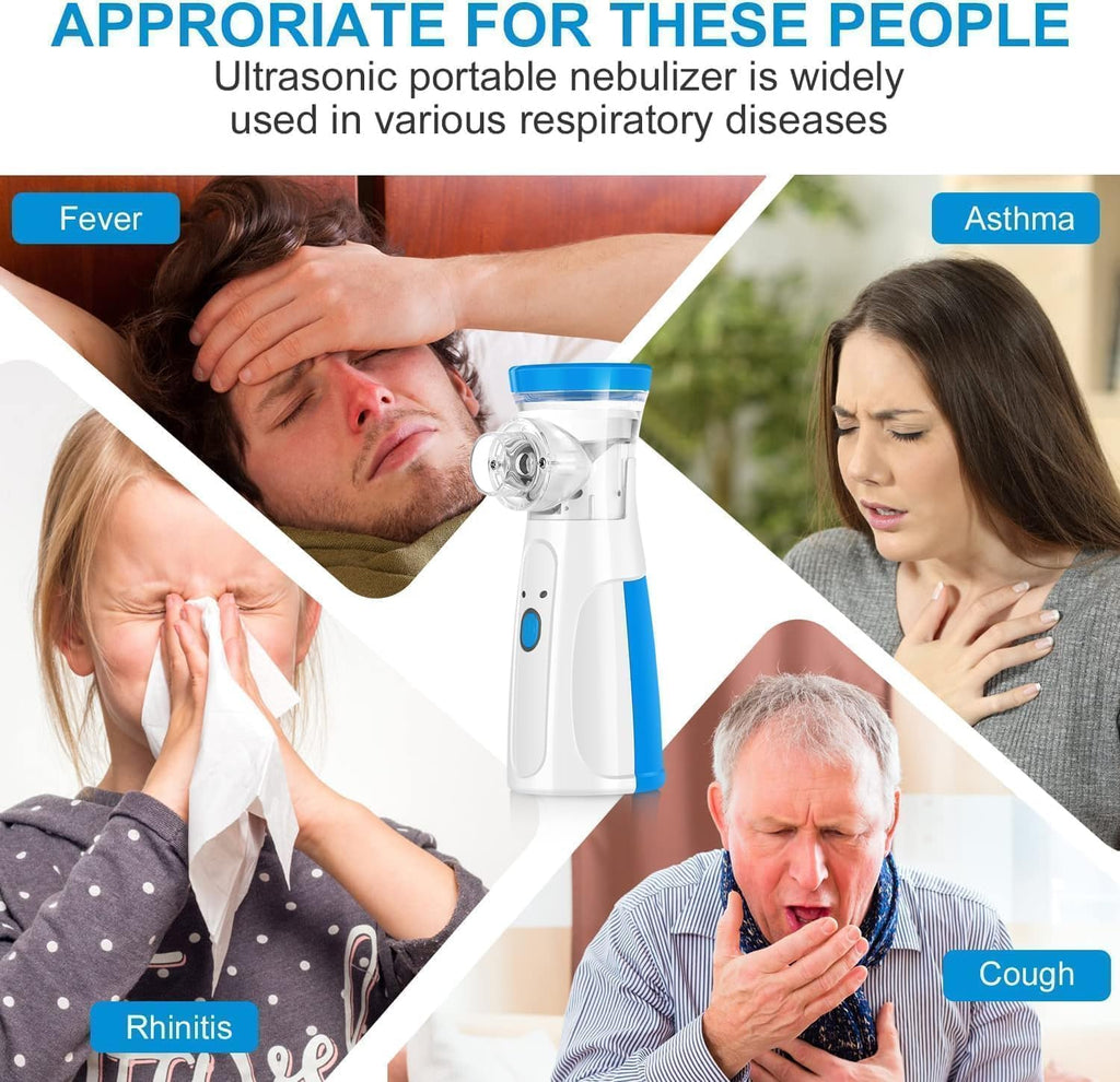 Portable Ultrasonic Mesh Nebulizer – Rechargeable Handheld Nebulizer for Adults & Kids