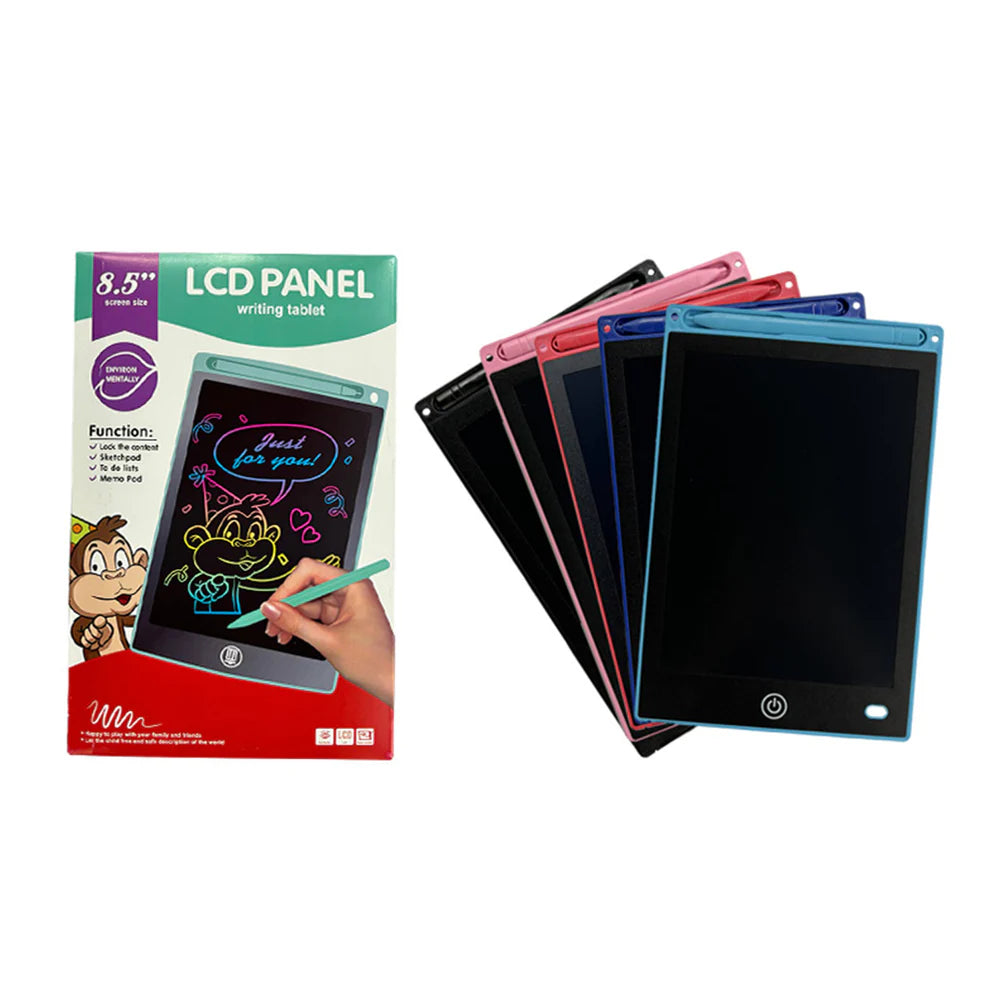 8.5-inch LCD writing tablet with stylus pen for kids, reusable digital drawing board for writing, doodling, learning, and creativity.