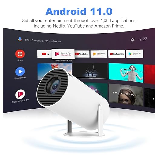 Android 11 Mini Smart Projector with HD Projection