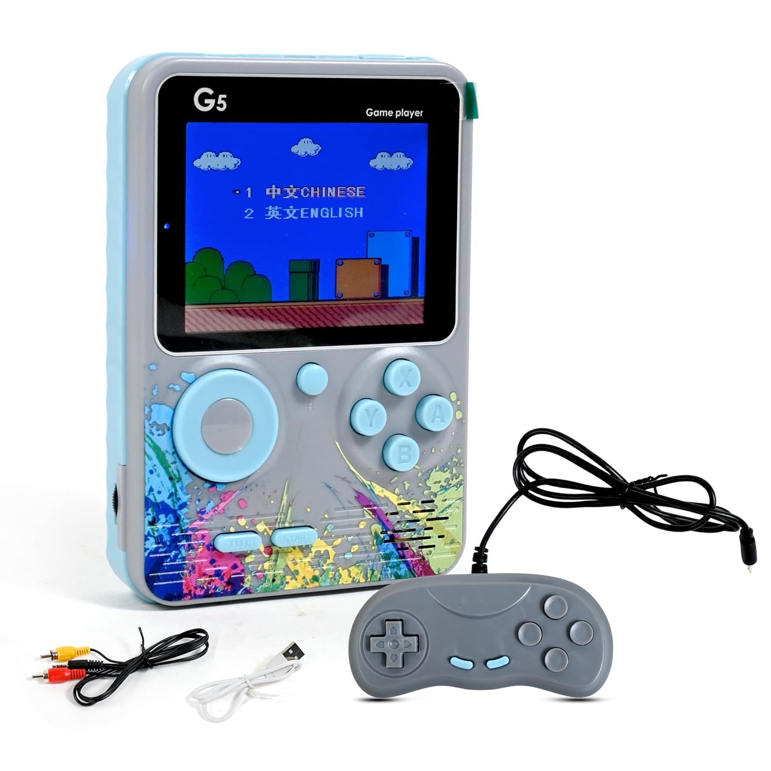 Gadnix G5 retro handheld gaming console with 500 built in games