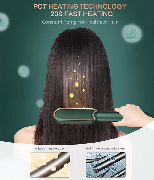 Hair Straightening Brush with Ceramic Heating Technology