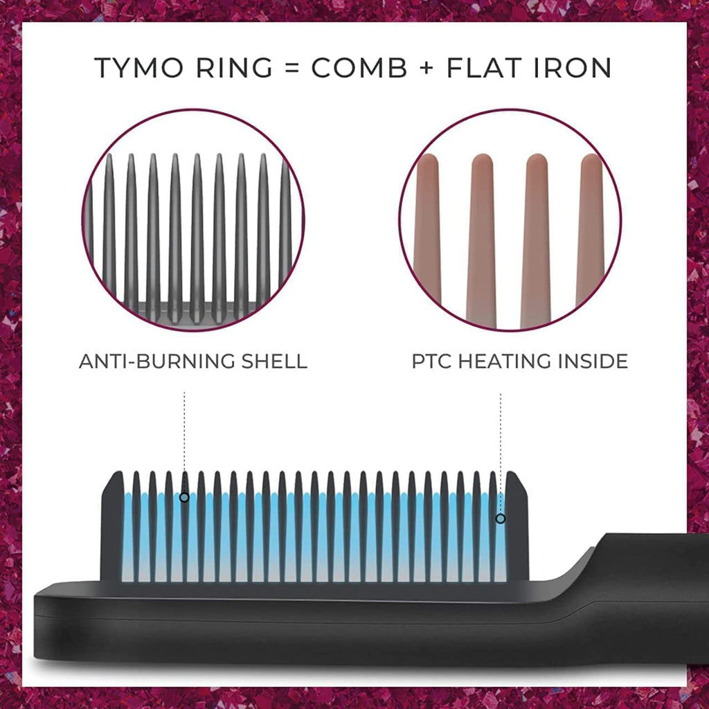 Hair straightener brush with adjustable temperature settings