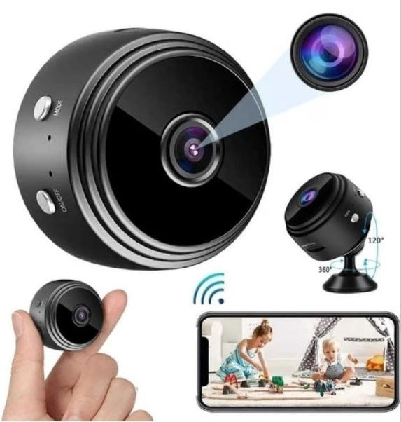 AB SmartEye Mini Wireless WiFi Security Camera | HD 1080p Indoor Video Recorder with Low Light Vision | Portable & Magnetic | Home, Office, and Baby Monitor
