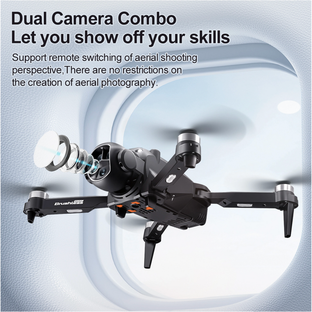 M7 Foldable Dual Camera Drone with HD Screen Controller – Brushless Motor FPV Quadcopter