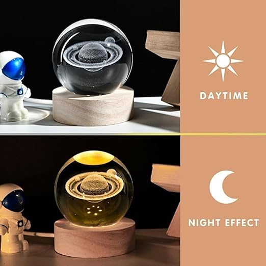 Planet crystal lamp for bedroom and home decor