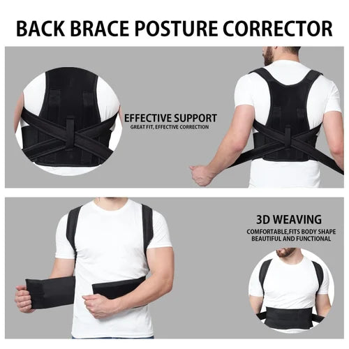 Spine alignment support brace with adjustable compression