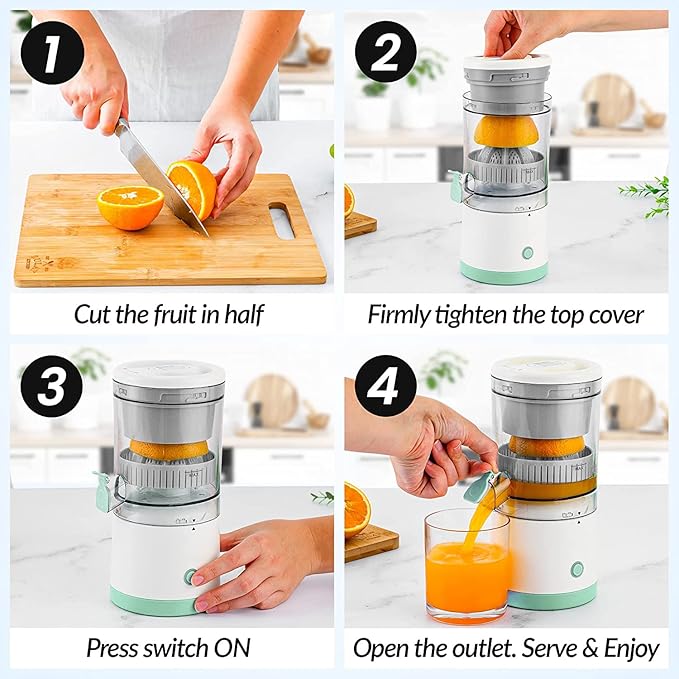 USB Rechargeable citrus juicer with automatic squeezing