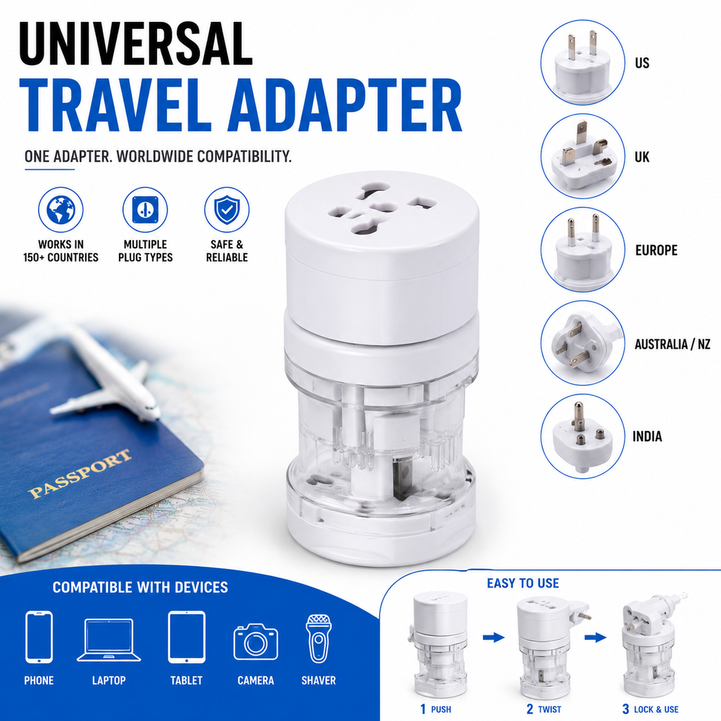 Universal International Travel Adapter | Worldwide Plug Converter