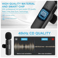 Wireless lavalier microphone with Type-C receiver featuring noise cancellation, 20-meter wireless range, and crystal-clear audio recording for smartphones.